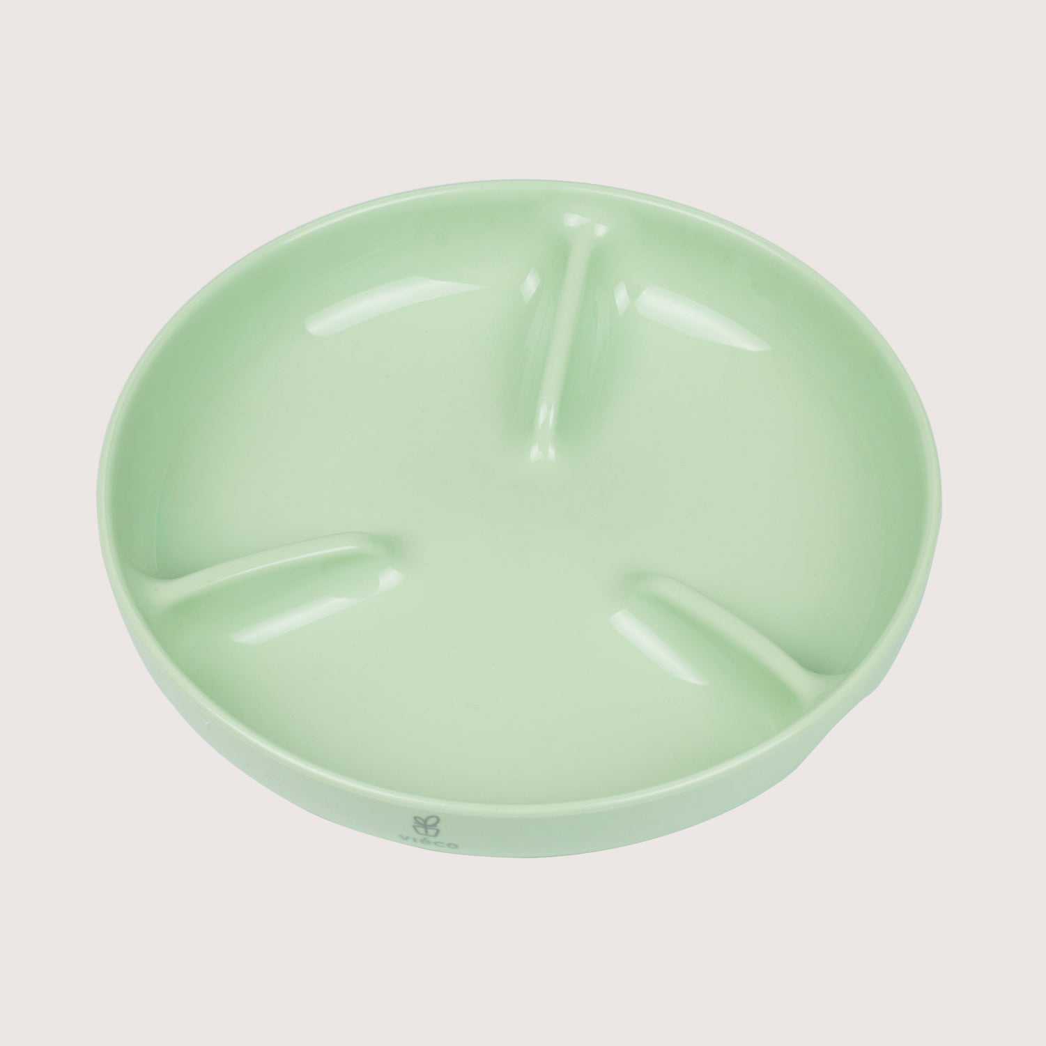 Vieco Bio-based Toddler Plate Semi-Devided_Sage Green