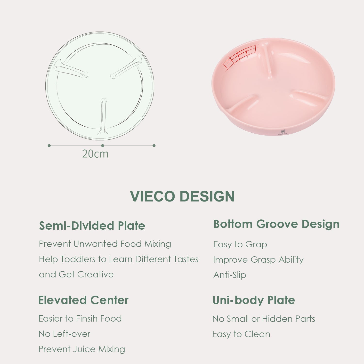 Vieco Bio-based Toddler Plate Semi-Devided_Design