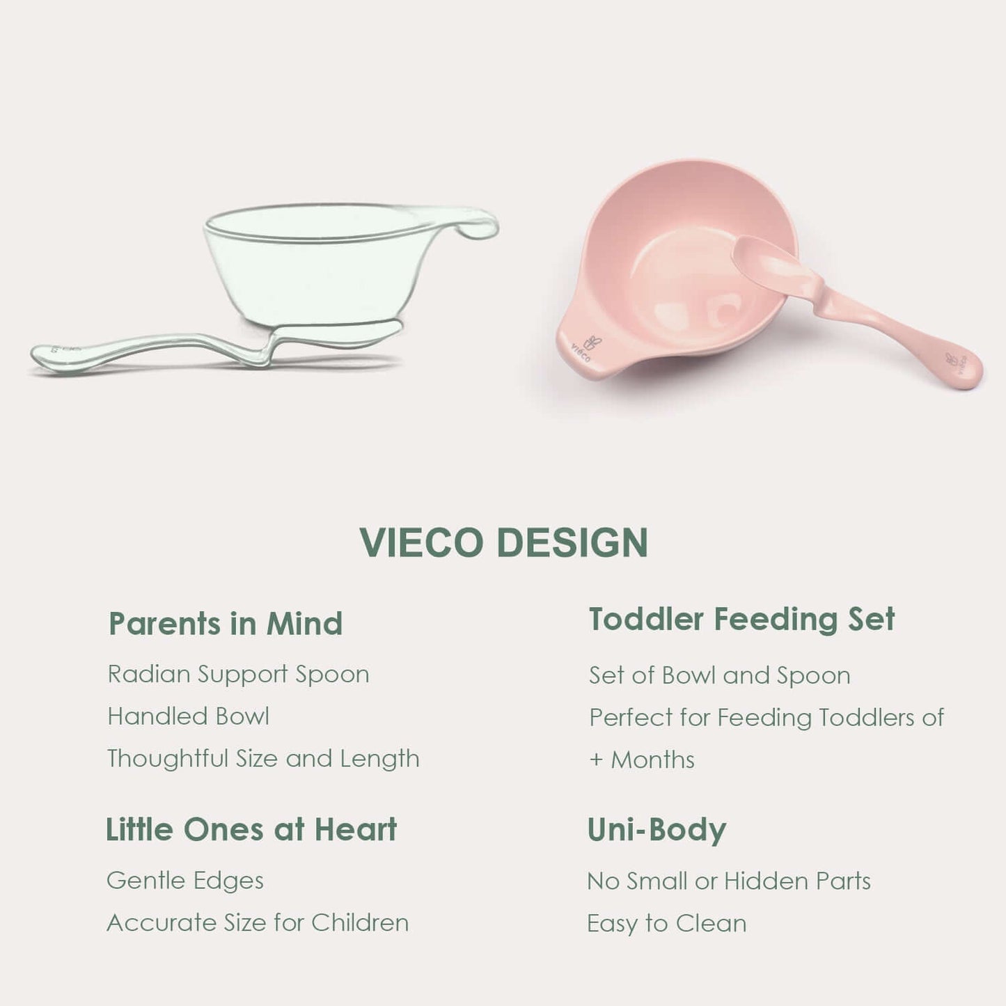 Viéco Baby Feeding Spoon and Bowl Set_Design