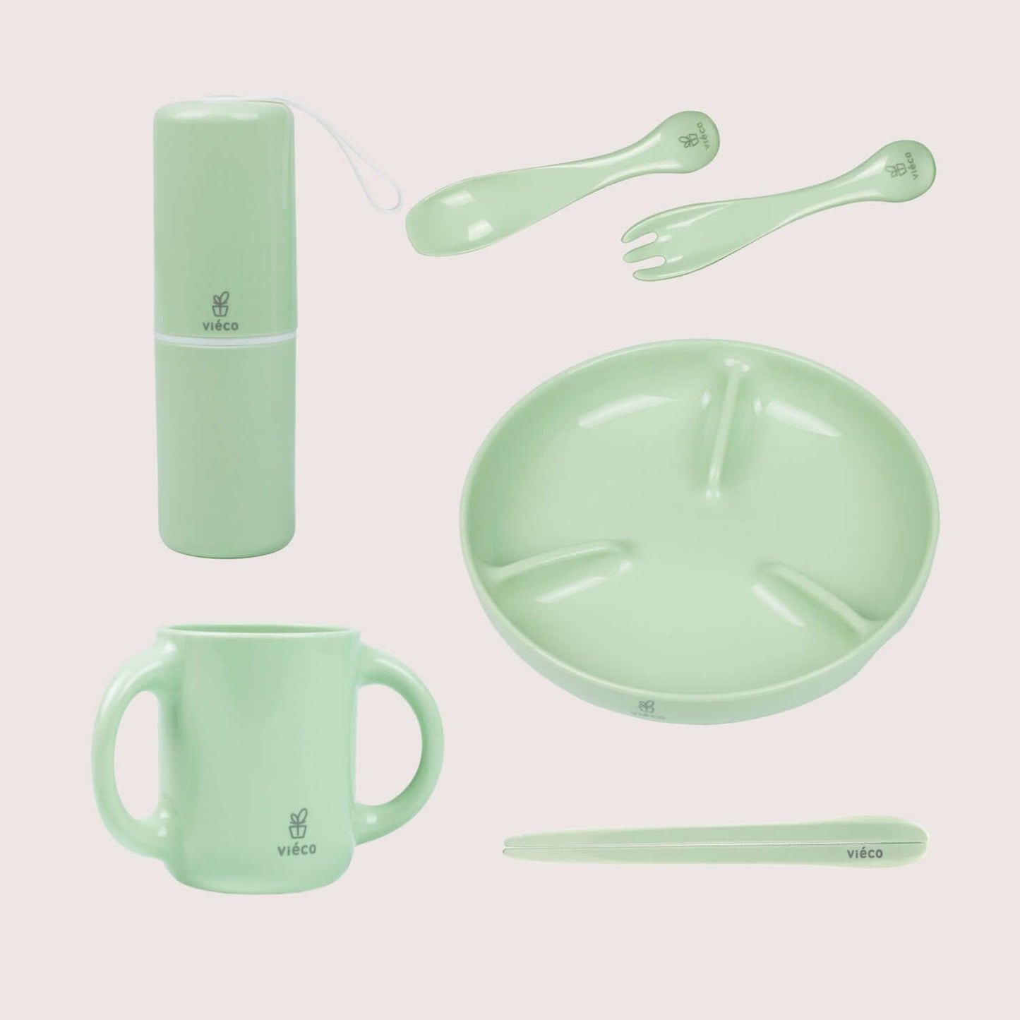 Vieco Baby Dinnerware Gift Set_Sage Green