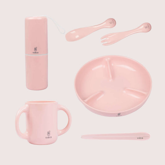 Vieco Baby Dinnerware Gift Set_Rosy Pink